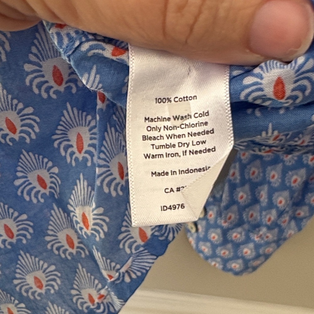 Blue Patterned Women's Top - Picture 3 of 6